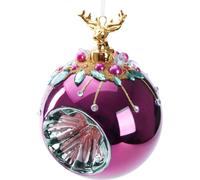 BRUBAKER Premium Boule de Noël rouge avec figure de cerf - 10 cm Décorations de Noël avec perles