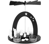 BRUBAKER Pyramide de Noël 22cm Noir per Bougies à Thé - Figurines de Crèche