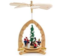 BRUBAKER Pyramide de Noël en Bois - Figurines peintes à la Main -1 Étage - Hauteur 30 cm - Arbre de Noël avec Scène d'hiver