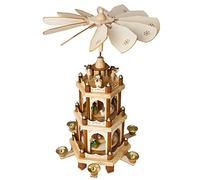 BRUBAKER Pyramide de Noël en Bois - Figurines peintes à la Main - 3 Étages - Hauteur 45 cm