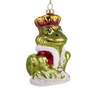 BRUBAKER Roi des grenouilles - Boule de Noël en verre peinte à la main - Figures de décoration amusantes - 9,5 cm