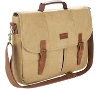 BRUBAKER Sac à Bandoulière 'Safari' - Sacoche Vintage pour Ordinateur Portable en Poly Canvas - Serviette pour Homme et Femme avec Fermeture Magnétique - Sac de Travail Rétro - Sac Messager - Marron