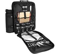BRUBAKER Sac à Dos Pique-Nique Sac de Pique-Nique avec Contenu pour 4 Personnes avec glacière intégrée et Amovible Bouteille Sac