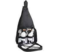 BRUBAKER Sac à Pique-Nique Sac à Dos avec Compartiment Thermique Pique-Nique pour 2 Personnes Noir
