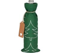 Brubaker Sac à vin pour Noël - 36 cm x 17 cm Sac à vin - Sac pour bouteilles en jute - Sac à vin, mousseux et champagne - Sac pour bouteilles pour cadeau de Noël, Vert - Sapin de Noël, 36 x 17 cm,