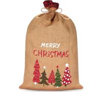 BRUBAKER Sac de Noël Merry Christmas - 80 cm Sac cadeau de Noël - Sac de Saint-Nicolas Sac de jute, 1 pièce