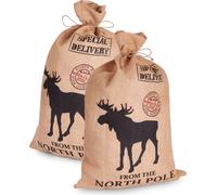 BRUBAKER Sac de Noël Special Delivery from the North Pole - Sac cadeau de 80 cm avec cordelette pour emballer les cadeaux, 2 pièces