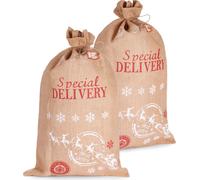 BRUBAKER Sac de Noël Special Delivery Père Noël avec traîneau - 80 cm Sac de Saint-Nicolas, 2 pièces