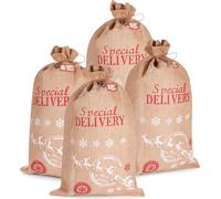 BRUBAKER Sac de Noël Special Delivery Père Noël avec traîneau - 80 cm Sac de Saint-Nicolas, 4 pièces