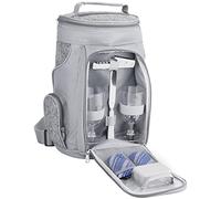 BRUBAKER Sac Isotherme pour 2 Bouteilles de Vin et de Champagne Jusqu'à 1,5 l, Sac Isotherme Rembourré - Sac Pique-Nique Isolé, Sac Thermique