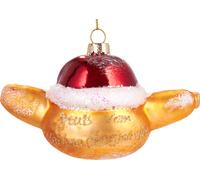 BRUBAKER Saucisse de Noël dans un petit pain - Salutations du marché de Noël - Boule de Noël en verre peinte à la main - Décoration d'arbre de Noël Boule d'arbre - 12 cm