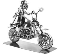 BRUBAKER Screw Man Motorcyclist - Handcrafted Steel Figure Metal Man - Metal Figure Gift for Motorcycle Fans
