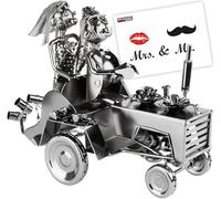 BRUBAKER Sculpture de Couple de Mariage sur Tracteur
