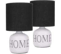 BRUBAKER Set de 2 lampes de table ou de chevet Home - Lampe de table avec base en céramique et abat-jour en tissu - hauteur 30,5 cm