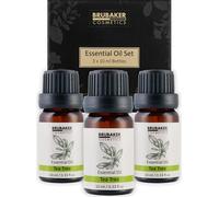 BRUBAKER Set de 3 huiles d'arbre à thé - Piqûres d'insectes, démangeaisons & antiseptique - Huiles essentielles Aromathérapie Set cadeau 3 x 10 ml Huile d'arbre à thé Naturelle & Vegan