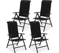 BRUBAKER Set de 4 chaises de jardin Milano - Chaises à haut dossier pliables - Dossier réglable en 8 positions - Chaises pliantes en aluminium - Résistant aux intempéries - Anthracite