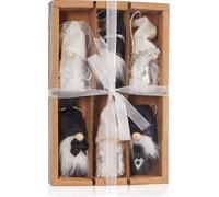 BRUBAKER Set de 6 pendentifs de décoration de mariage gnome en bois et tricot - Décoration de mariage nains en costume et robe de mariée - Pendentif cadeau blanc - Décoration d'arbre lutins en boîte c