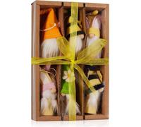 BRUBAKER Set de 6 pendentifs de Pâques gnome en bois et tricot - Drôles de pendentifs de décoration nains avec barbe - Lapins de Pâques colorés et fleurs Décoration de printemps Décoration de Pâques -