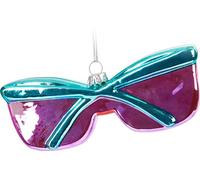BRUBAKER Set de boules de Noël Plage Vacances - Lunettes de soleil bateau et bouée flamant rose - Boules d'arbre peintes à la main - Décorations de Noël en verre