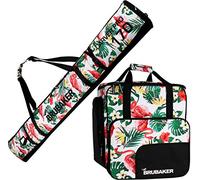 BRUBAKER - Set de Ski 'CarverSpotlight' - Housse à Skis & Sac à Chaussures de Ski - pour 1 Paire de Skis + Bâtons + Chaussures + Casque - 170 cm - Flamants