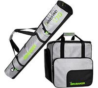 BRUBAKER - Set de Ski 'CarverTec Pro' - Housse à Skis & Sac à Chaussures de Ski - pour 1 Paire de Skis + Bâtons + Chaussures + Casque - Argenté/Vert