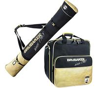 BRUBAKER - Set de Ski 'Saint-Moritz' - Sac à Chaussures de Ski & Housse à Skis - pour 1 Paire de Skis, bâtons, Bottes & Casque - 170 cm ou 190 cm - Noir/Doré