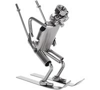 BRUBAKER Skieur à Vis en Fer - Figurine en Métal Homme - Travail Manuel - Cadeau pour Les Amateurs de Sports d'Hiver et de Ski