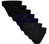 BRUBAKER - Slip Homme - Lot de 7 - Coton - 3X Noir / 2X Anthracite / 2X Bleu foncé - L