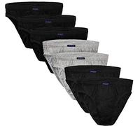 BRUBAKER - Slip Homme - Lot de 7 - Coton - 3X Noir / 2X Gris / 2X Anthracite - L