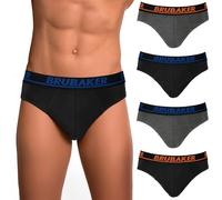BRUBAKER Slip pour Hommes Pack de 4 - sous-vêtements Confortables