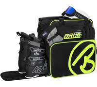 BRUBAKER 'Super Champion' - Sac à Chaussures de Ski/Sac Casque/Sac à Dos Ski - Noir/Jaune Fluo