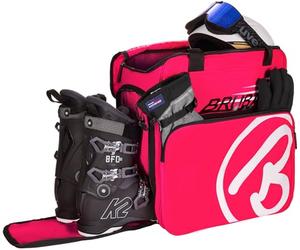 BRUBAKER ‘Super Champion’ - Série limitée - Sac à chaussures de ski, Sac casque, Sac à dos ski - Fuchsia fluo Blanc