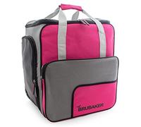 BRUBAKER ‘Super Function 2.0’ - Série limitée - Sac à Chaussures de Ski, Sac Casque, Sac à Dos Ski - Fuchsia/Gris