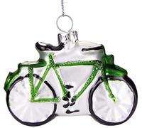 BRUBAKER - Suspension pour Sapin de Noël - Bicyclette/Vélo Vert - Boule en Verre Soufflé - Peinte à la Main - Drôle & Originale - Décoration Arbre de Noël - 7,2 cm
