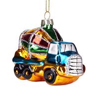 BRUBAKER - Suspension pour Sapin de Noël - Camion Malaxeur/Toupie Multicolore - Boule en Verre Soufflé - Peinte à la Main - Drôle & Originale - Décoration Arbre de Noël - 8,5 cm