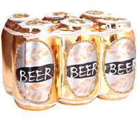 BRUBAKER - Suspension pour Sapin de Noël - Canettes de Bière Dorées - Boule en Verre Soufflé - Peinte à la Main - Drôle & Originale - Décoration Arbre de Noël - 7,8 cm