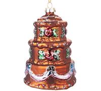 BRUBAKER - Suspension pour Sapin de Noël - Gâteau Multicolore - Boule en Verre Soufflé - Peinte à la Main - Drôle & Originale - Décoration Arbre de Noël - 10,8 cm