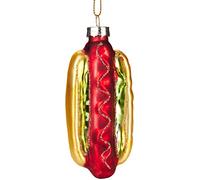 BRUBAKER - Suspension pour Sapin de Noël - Hot-Dog - Boule en Verre Soufflé - Peinte à la Main - Drôle & Originale - Décoration Arbre de Noël - 9,8 cm