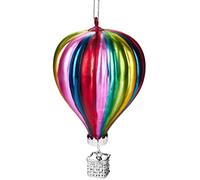 BRUBAKER - Suspension pour Sapin de Noël - Montgolfière Multicolore - Boule en Verre Soufflé - Peinte à la Main - Drôle & Originale - Décoration Arbre de Noël - 11,3 cm
