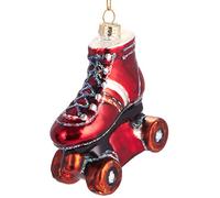 BRUBAKER - Suspension pour Sapin de Noël - Patin à roulettes Rouge - Boule en Verre Soufflé - Peinte à la Main - Drôle & Originale - Décoration Arbre de Noël - 8,7 cm