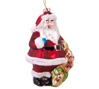 BRUBAKER - Suspension pour Sapin de Noël - Père Noël avec Cadeaux - Boule en Verre Soufflé - Peinte à la Main - Drôle & Originale - Décoration Arbre de Noël - 12,5 cm