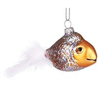 BRUBAKER - Suspension pour Sapin de Noël - Poisson Rouge - Boule en Verre Soufflé - Peinte à la Main - Drôle & Originale - Décoration Arbre de Noël - 14 cm