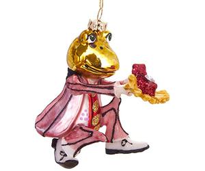 BRUBAKER - Suspension pour Sapin de Noël - Prince Grenouille avec Bague - Boule en Verre Soufflé - Peinte à la Main - Drôle & Originale - Décoration Arbre de Noël - 10,6 cm
