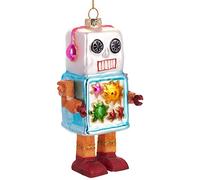 BRUBAKER - Suspension pour Sapin de Noël - Robot Multicolore - Boule en Verre Soufflé - Peinte à la Main - Drôle & Originale - Décoration Arbre de Noël - 12,5 cm