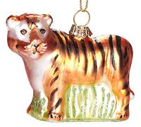 BRUBAKER - Suspension pour Sapin de Noël - Tigre - Boule en Verre Soufflé - Peinte à la Main - Drôle & Originale - Décoration Arbre de Noël - 7,6 cm