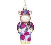 BRUBAKER - Suspension pour Sapin de Noël - Vache Habillée Rose - Boule en Verre Soufflé - Peinte à la Main - Drôle & Originale - Décoration Arbre de Noël - 12,8 cm