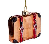 BRUBAKER - Suspension pour Sapin de Noël - Valise Brune - Boule en Verre Soufflé - Peinte à la Main - Drôle & Originale - Décoration Arbre de Noël - 6,7 cm