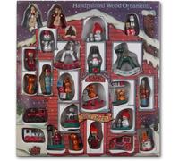 BRUBAKER - Suspensions pour Sapin de Noël - 24 Pièces/Coffret Cadeau XXL - Figurines en Bois peintes à la Main - Décoration de Noël