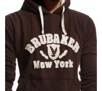 BRUBAKER Sweat à capuche pour homme N.Y. Eagle Marron Taille L