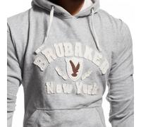BRUBAKER Sweatshirt à capuche homme N.Y. Eagle Blanc Mélange Gr. XXL